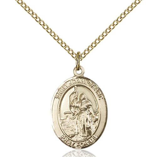 Gold Filled St. Joan of Arc Pendant w/ Chain