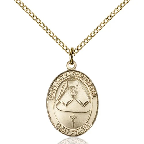 Gold Filled St. Katharine Drexel Pendant w/ Chain