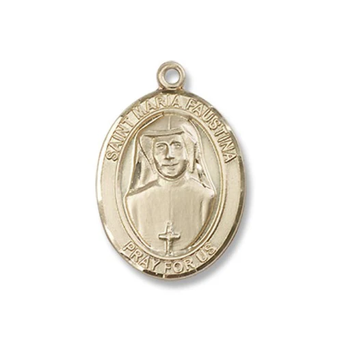 Gold Filled St. Maria Faustina Pendant w/ Chain