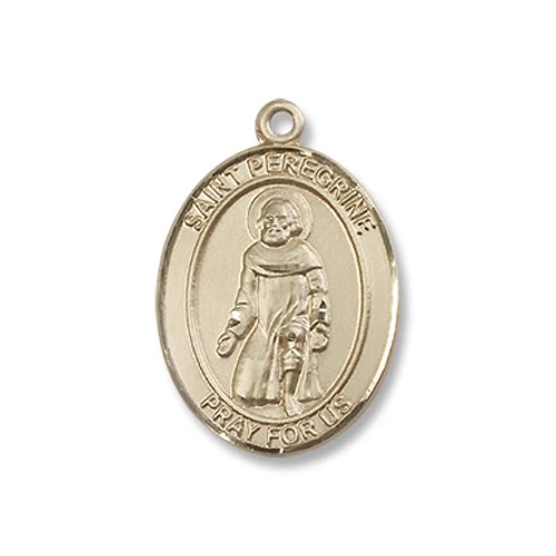 Gold Filled St. Peregrine Laziosi Pendant w/ Chain