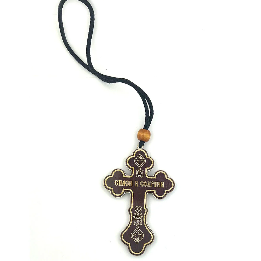 Gold Foiled Crucifix Icon Home & Car Blessing - Image 4