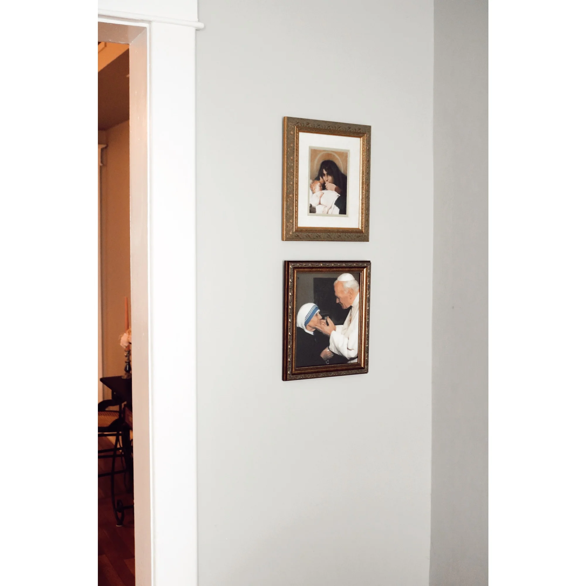 Gold John Paul II w/ Mother Teresa Framed Art Print - 8" x 10" - Image 2