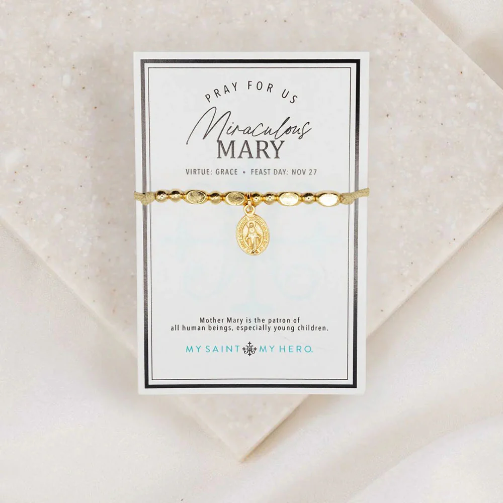 Gold Miraculous Medal Little Saints Bracelet - Image 2