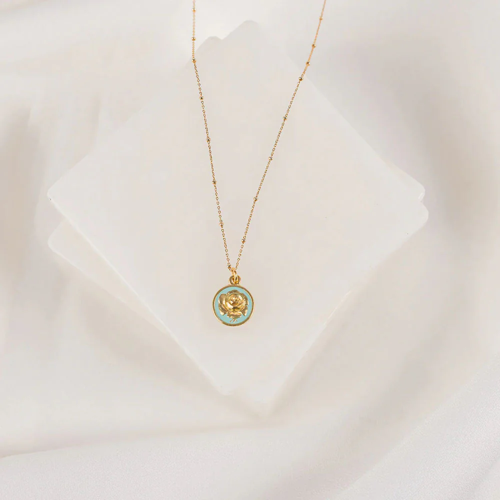 Gold Miraculous Rose Guadalupe Necklace - Image 2