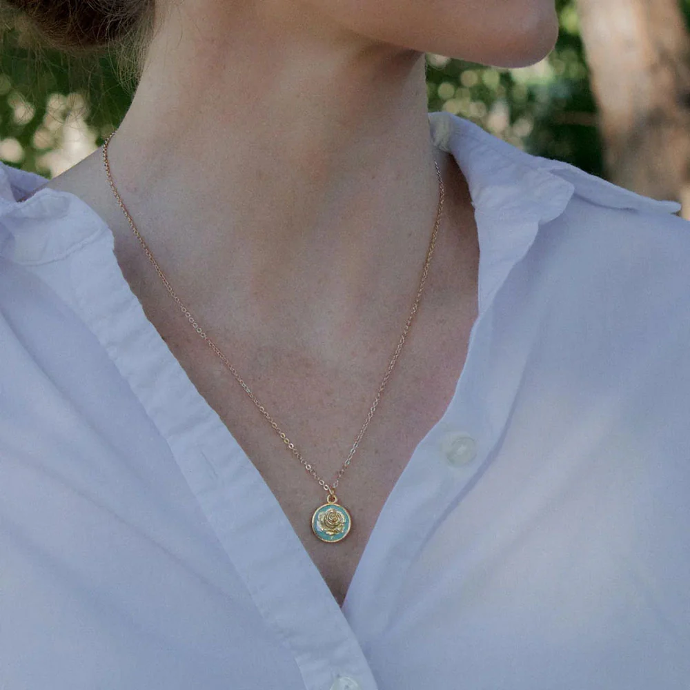 Gold Miraculous Rose Guadalupe Necklace - Image 4