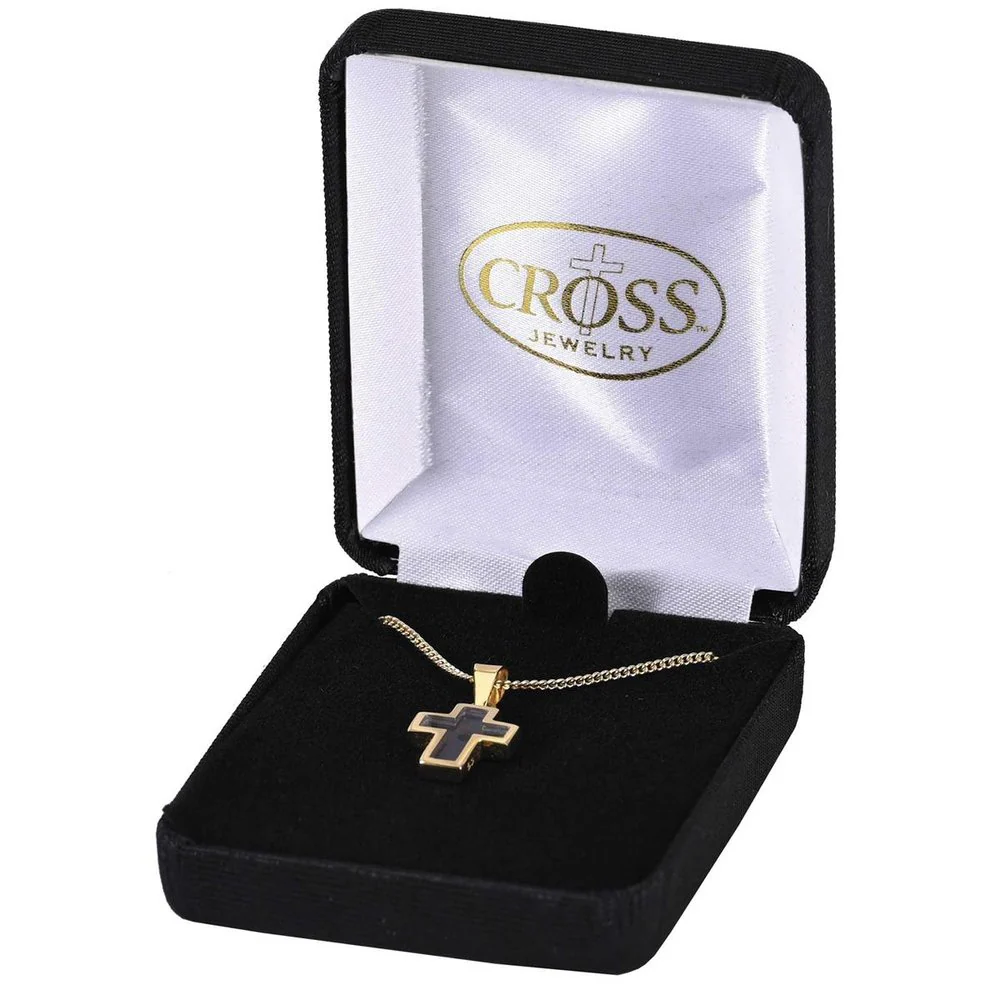 Gold Mustard Seed Cross Necklace - 18" - Image 2