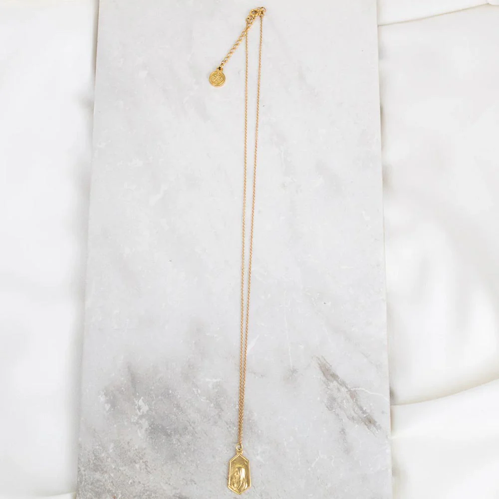 Gold Our Lady of Fatima Profile Necklace - Image 3