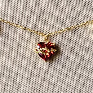 Gold Over Sterling 3 Hearts Jeweled Choker - Image 2