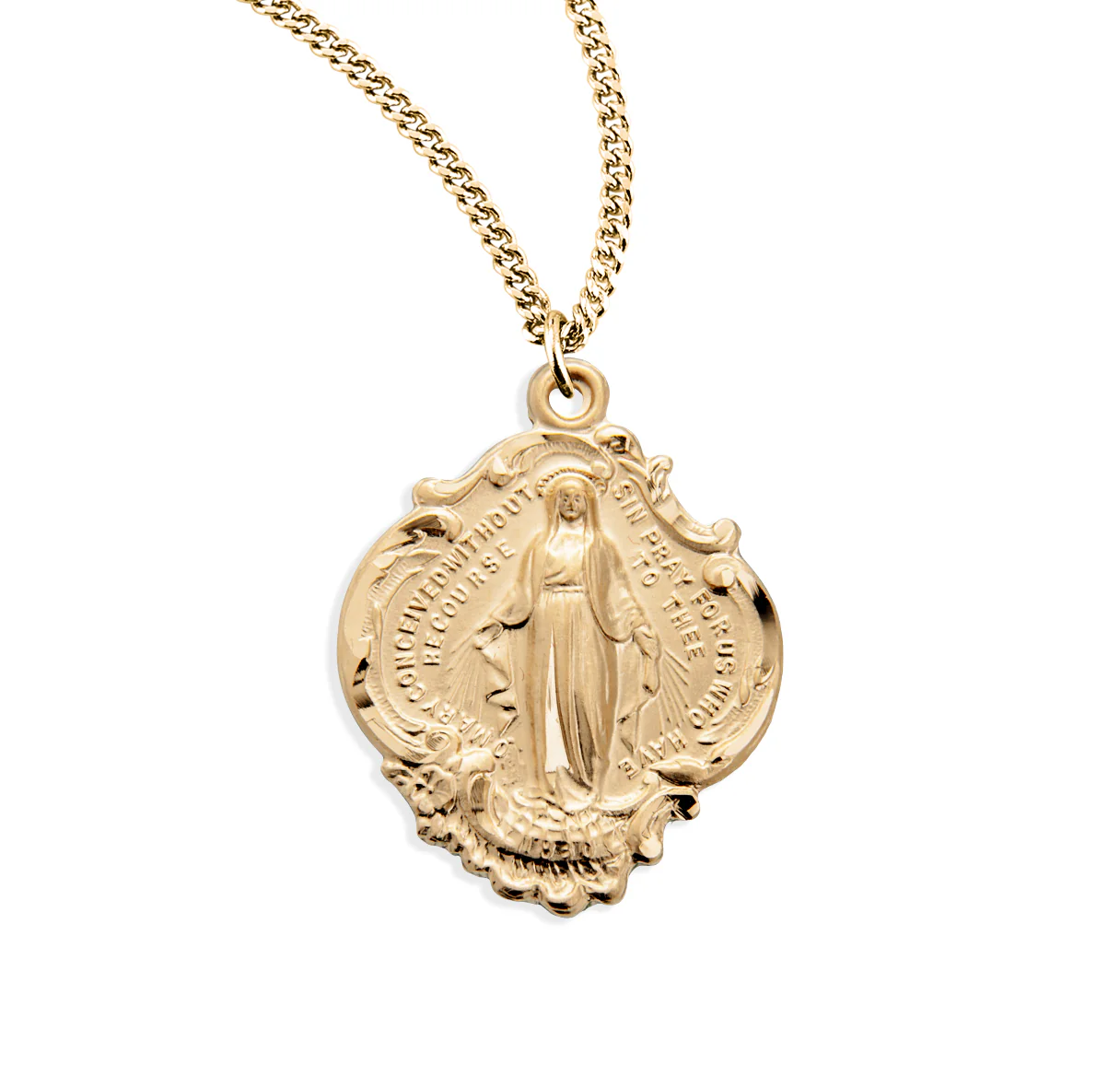 Gold Over Sterling Large Baroque Miraculous Medal - Image 2