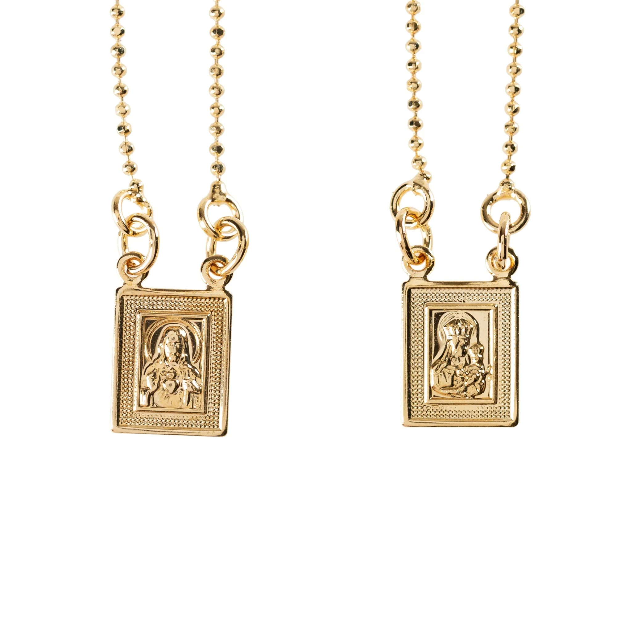 Gold-Plated Brass Scapular Necklace