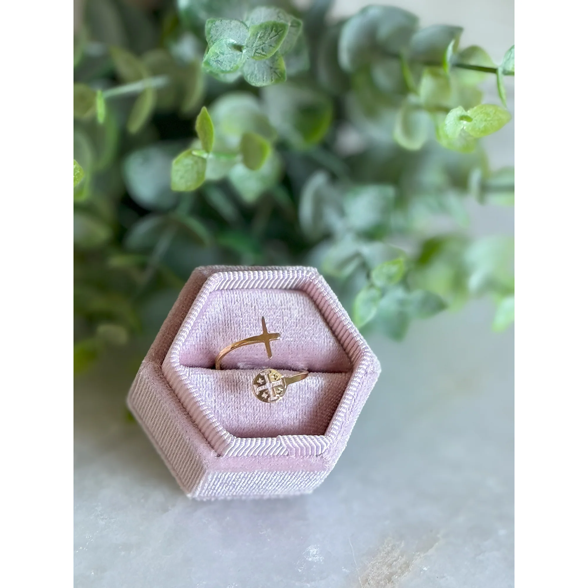 Gold Plated Jerusalem Cross Wraparound Ring