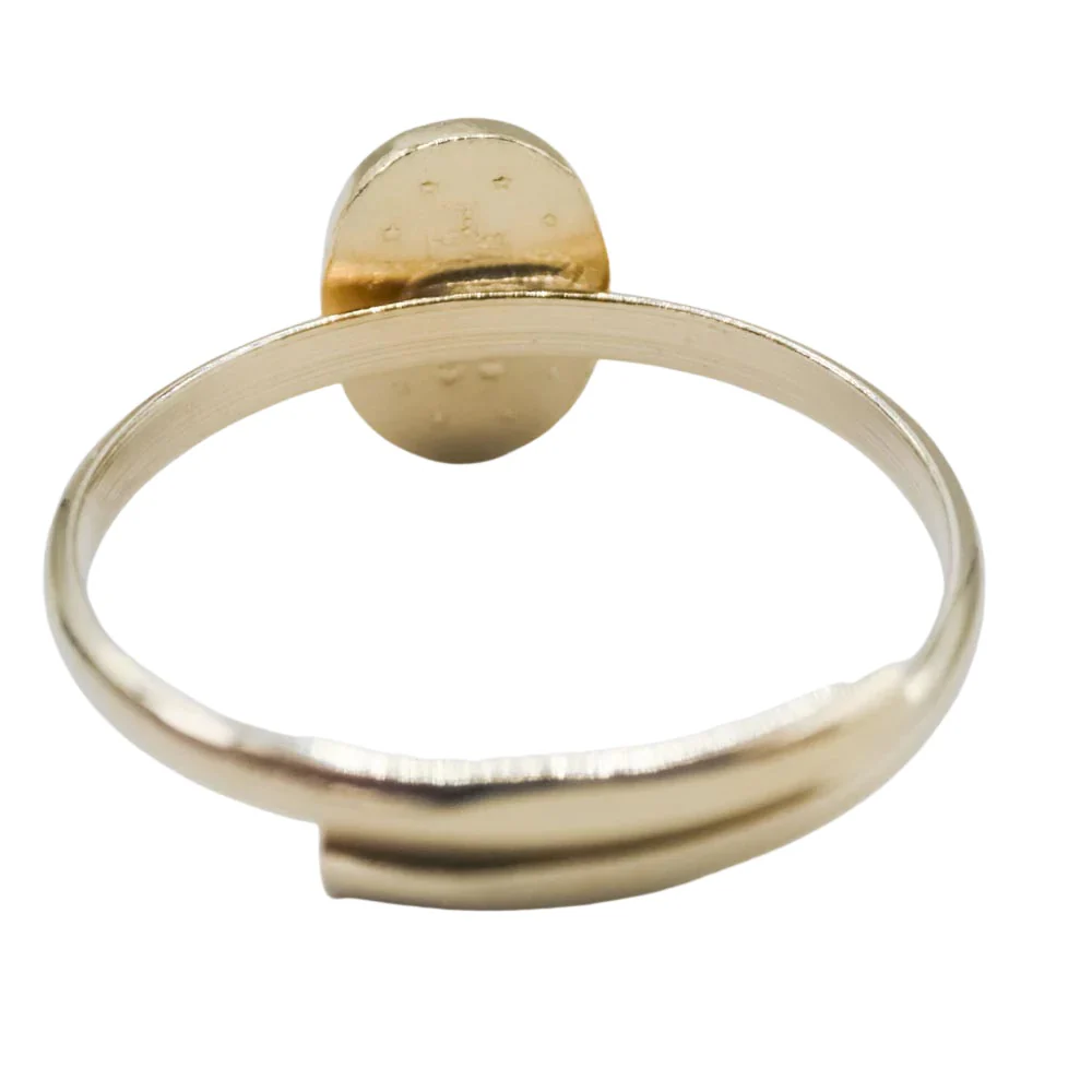 Gold Plated Miraculous Medal Adjustable Ring - Image 2
