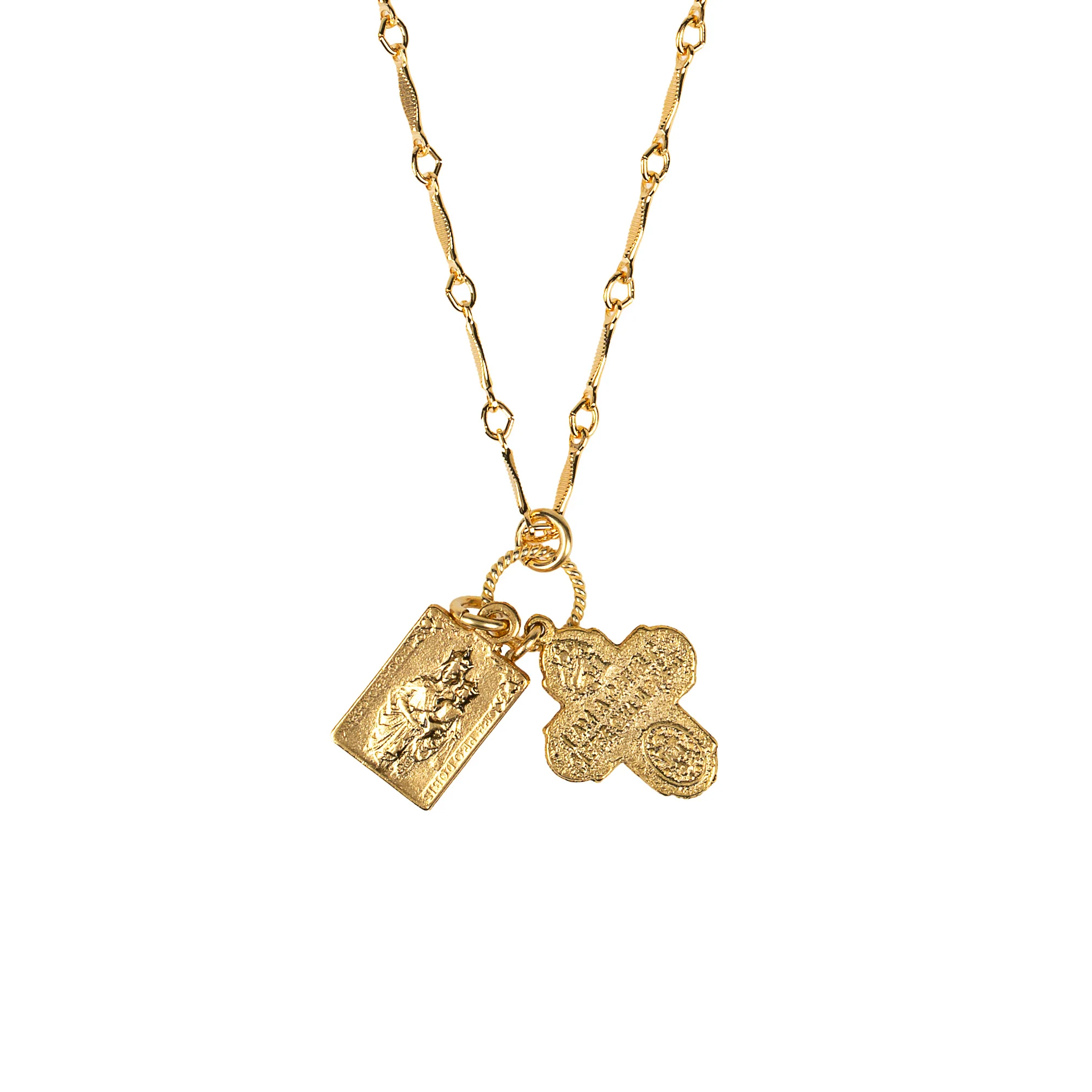 Gold Scapular & 4-Way Cross Necklace - Image 9