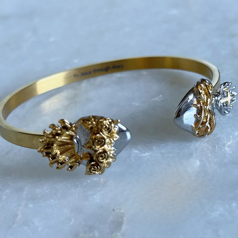 Gold & Silver Holy Hearts Bracelet