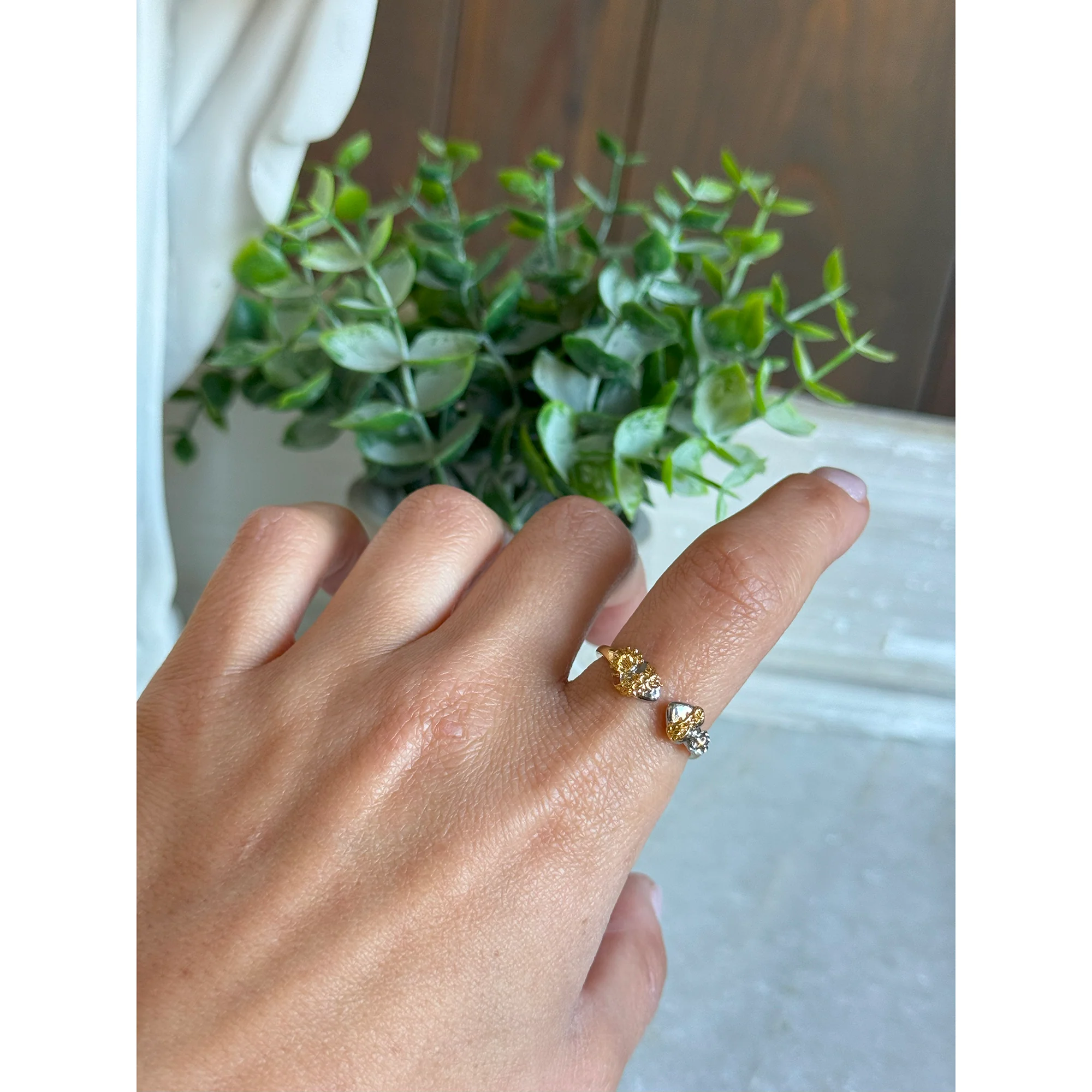 Gold & Silver Holy Hearts Ring - Image 2