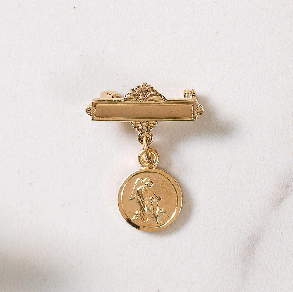Gold Over Sterling Silver Guardian Angel Baby Pin