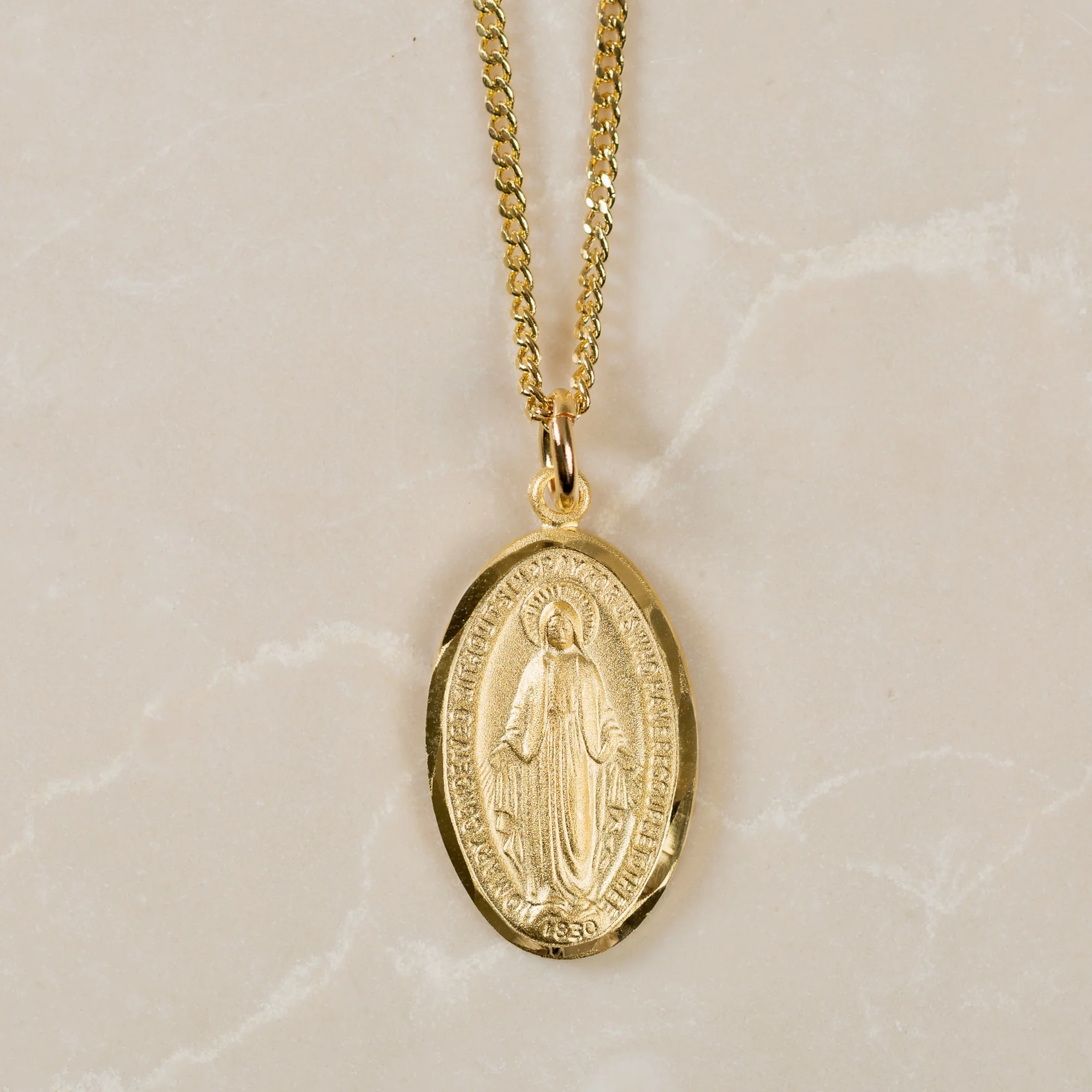 Gold/Sterling Silver Miraculous Medal on 18" Chain - Image 2