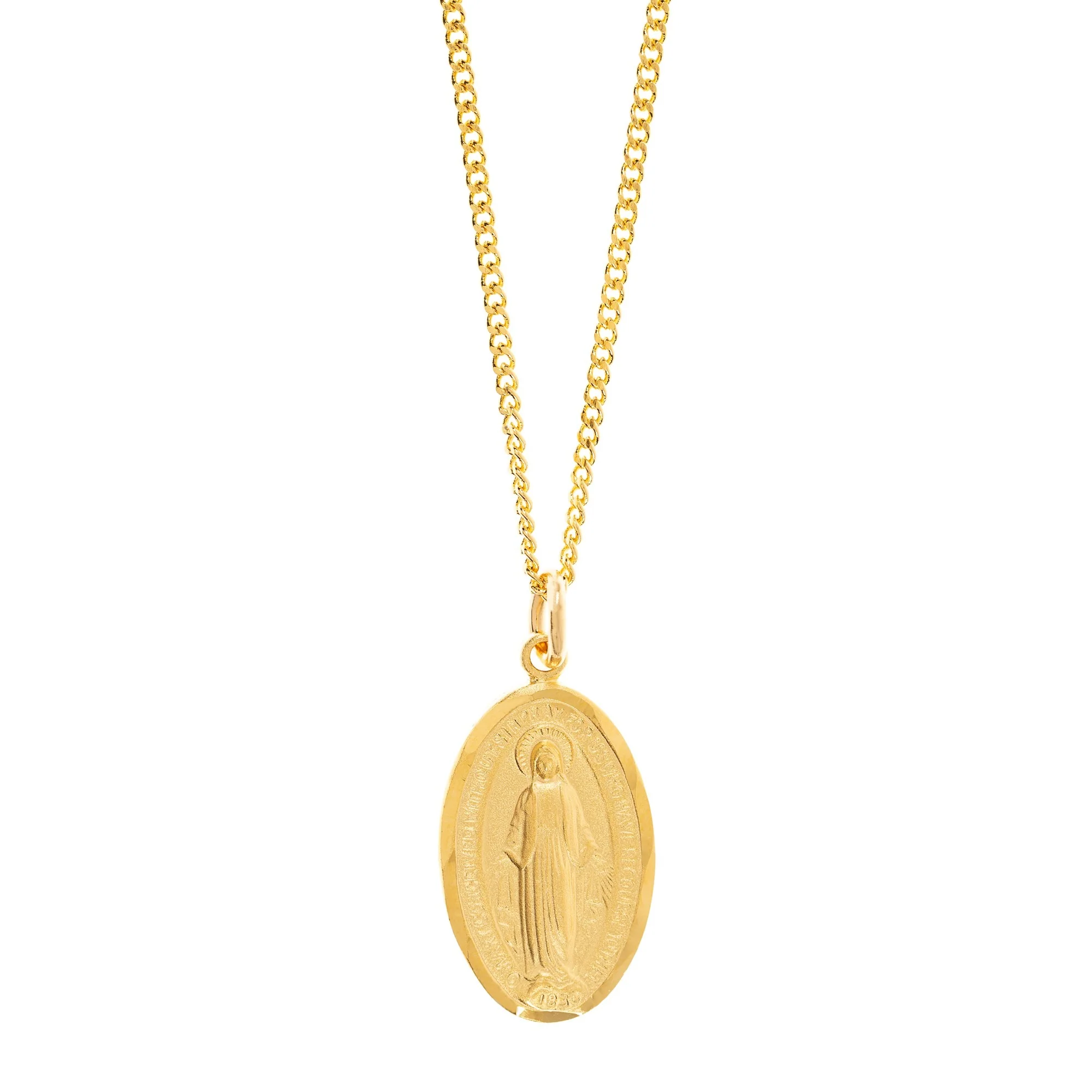Gold/Sterling Silver Miraculous Medal on 18" Chain - Image 4