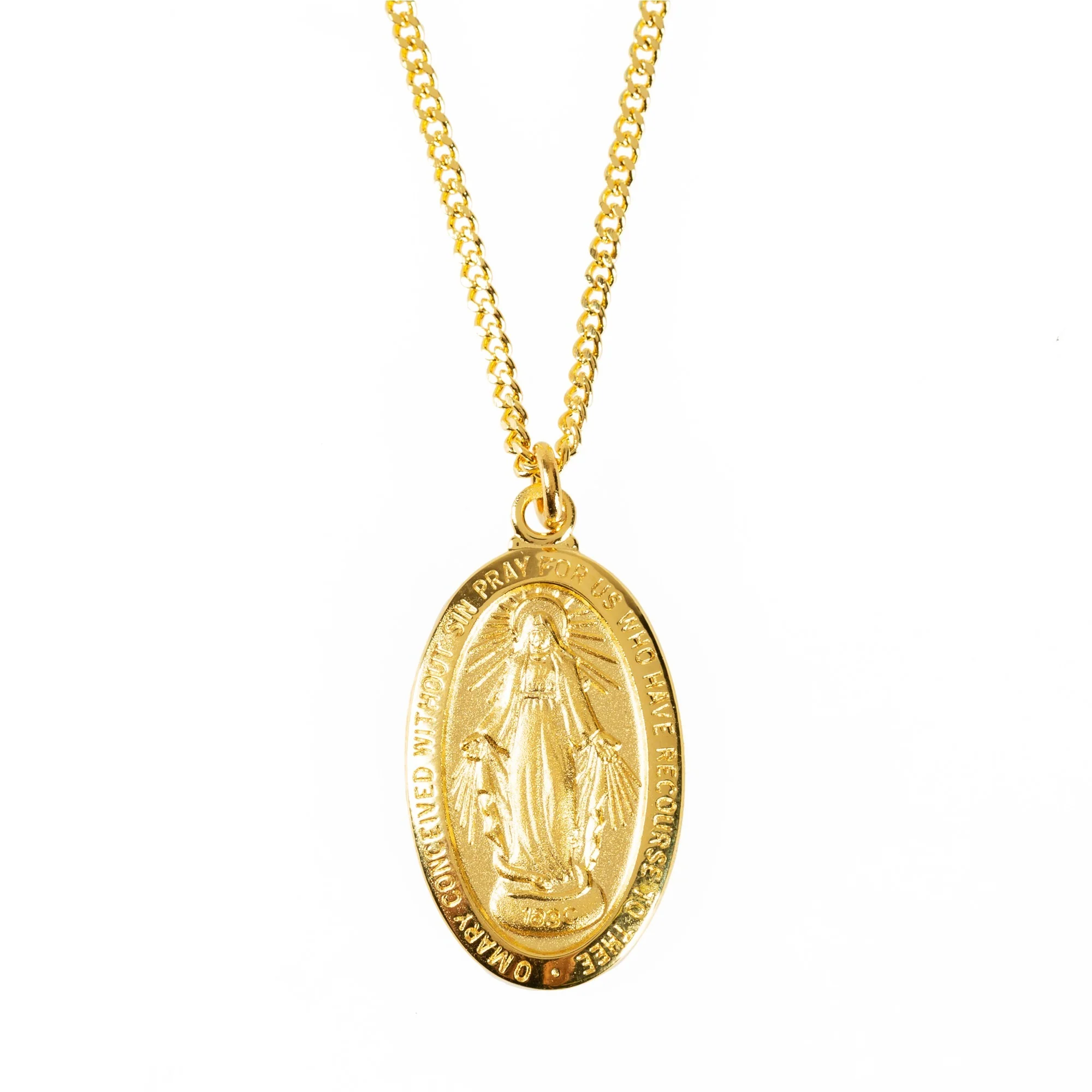 Gold/Sterling Silver Miraculous Medal on 18 inch chain