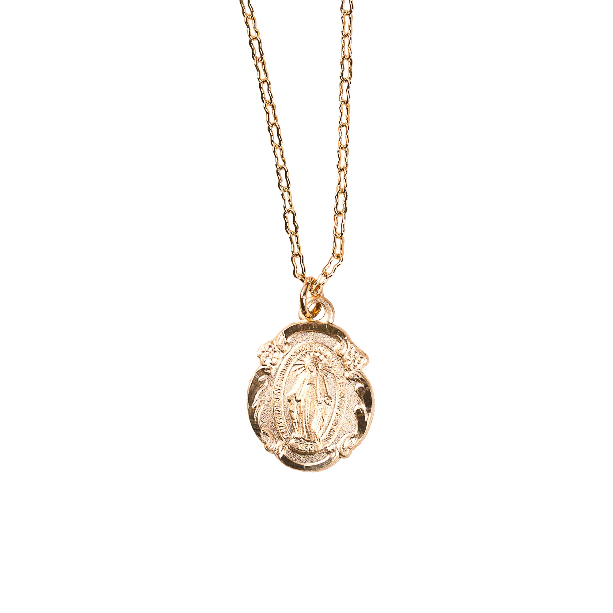 Gold/Sterling Silver Miraculous Medal Pendant on 18 inch chain - Image 3