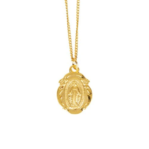 Gold/Sterling Silver Miraculous Medal Pendant on 18 inch chain - Image 4