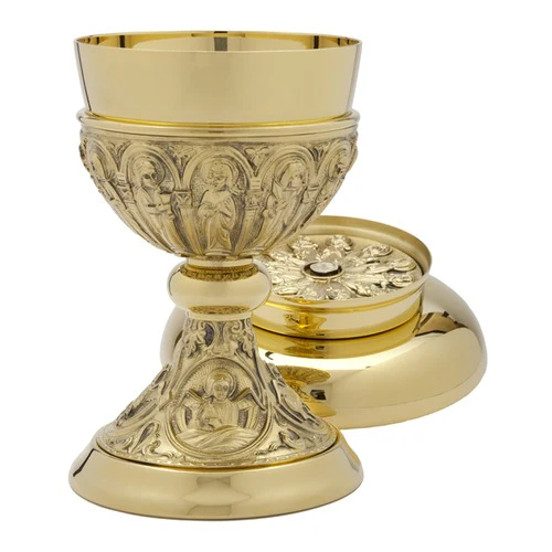 Gold-Toned Chalice and Paten Set