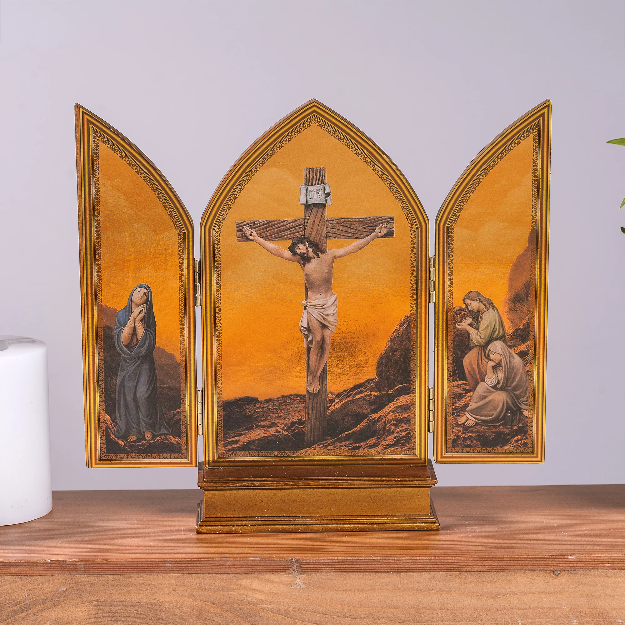 Golden Crucifiction Triptych - 10"