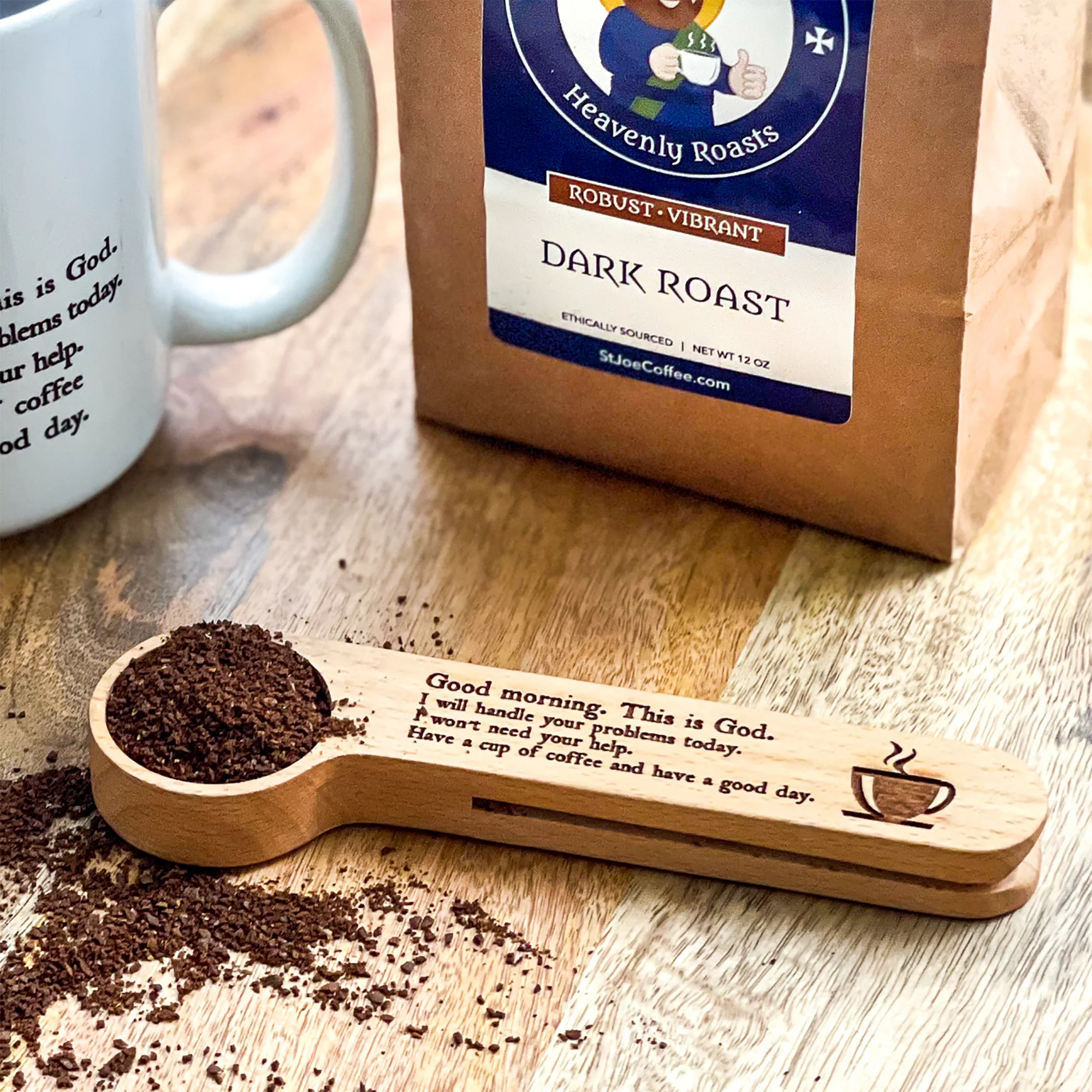Good Morning From God Coffee Scoop Clip
