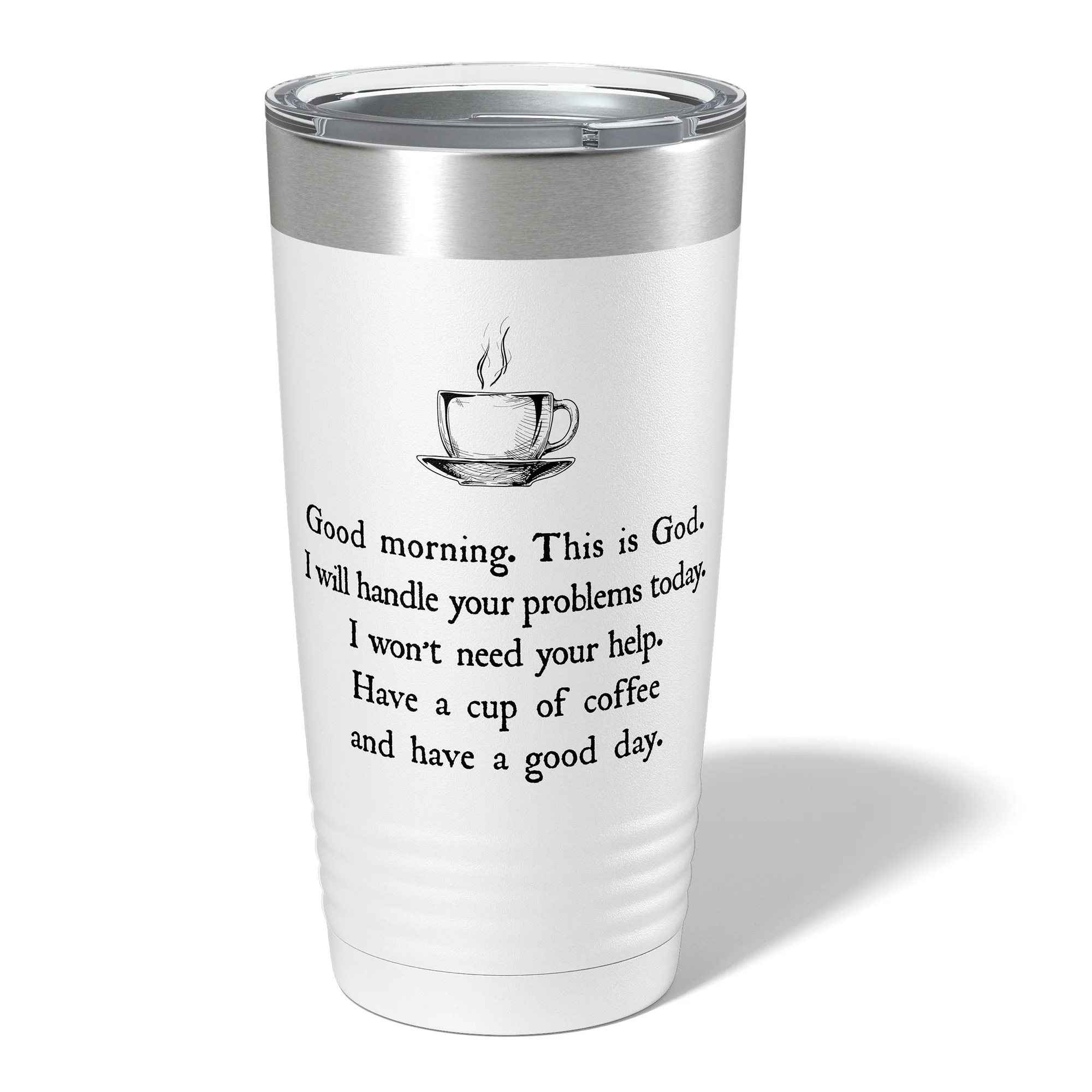 Good Morning From God Insulated White 20oz Tumbler - Image 2