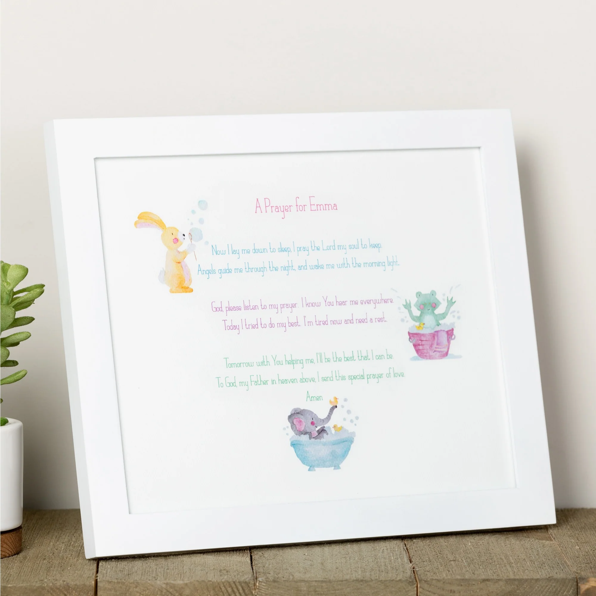 Goodnight Prayer Girl Framed Art Print