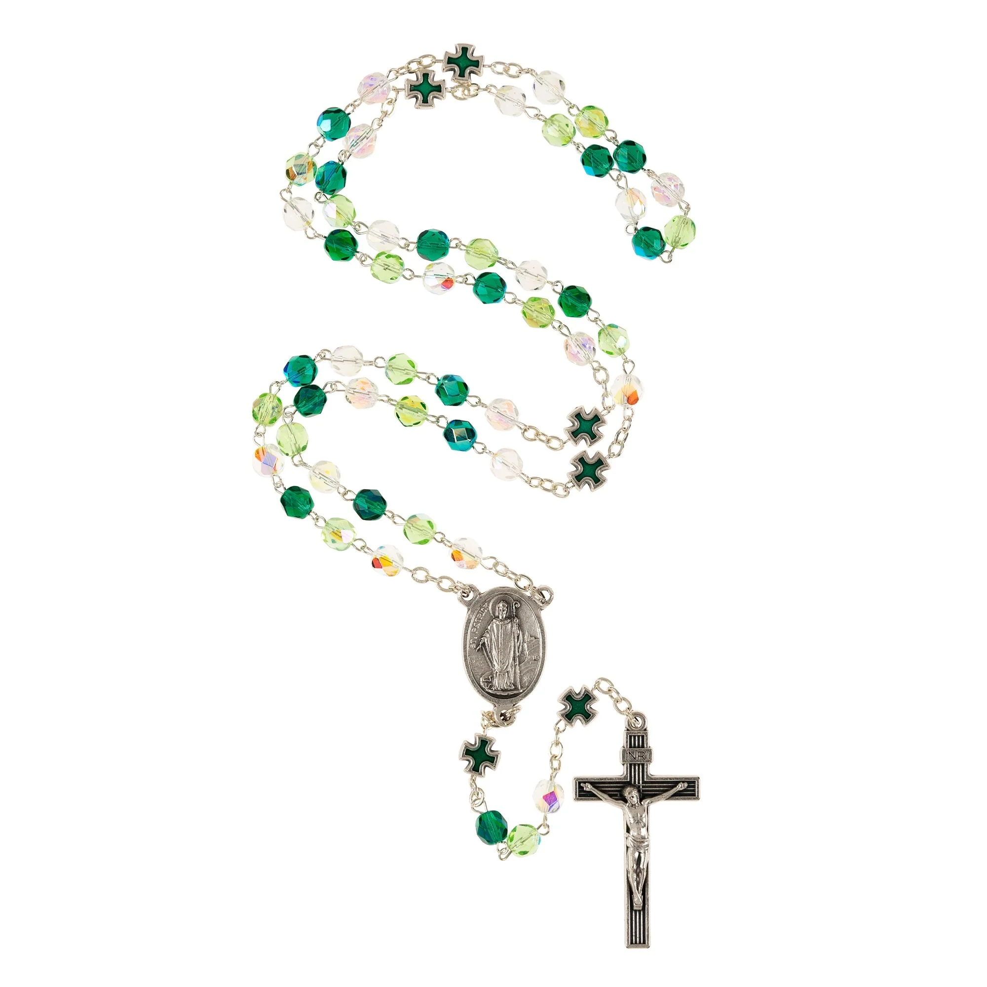 Green Crystal St. Patrick Rosary - Image 2