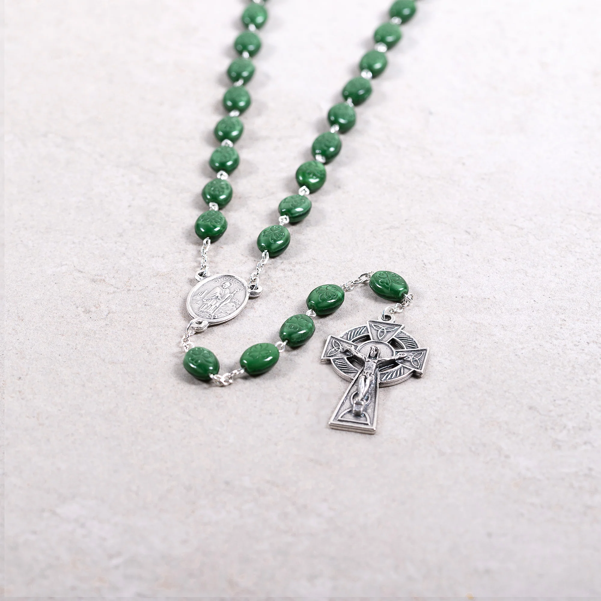Green Shamrock Rosary - Image 2