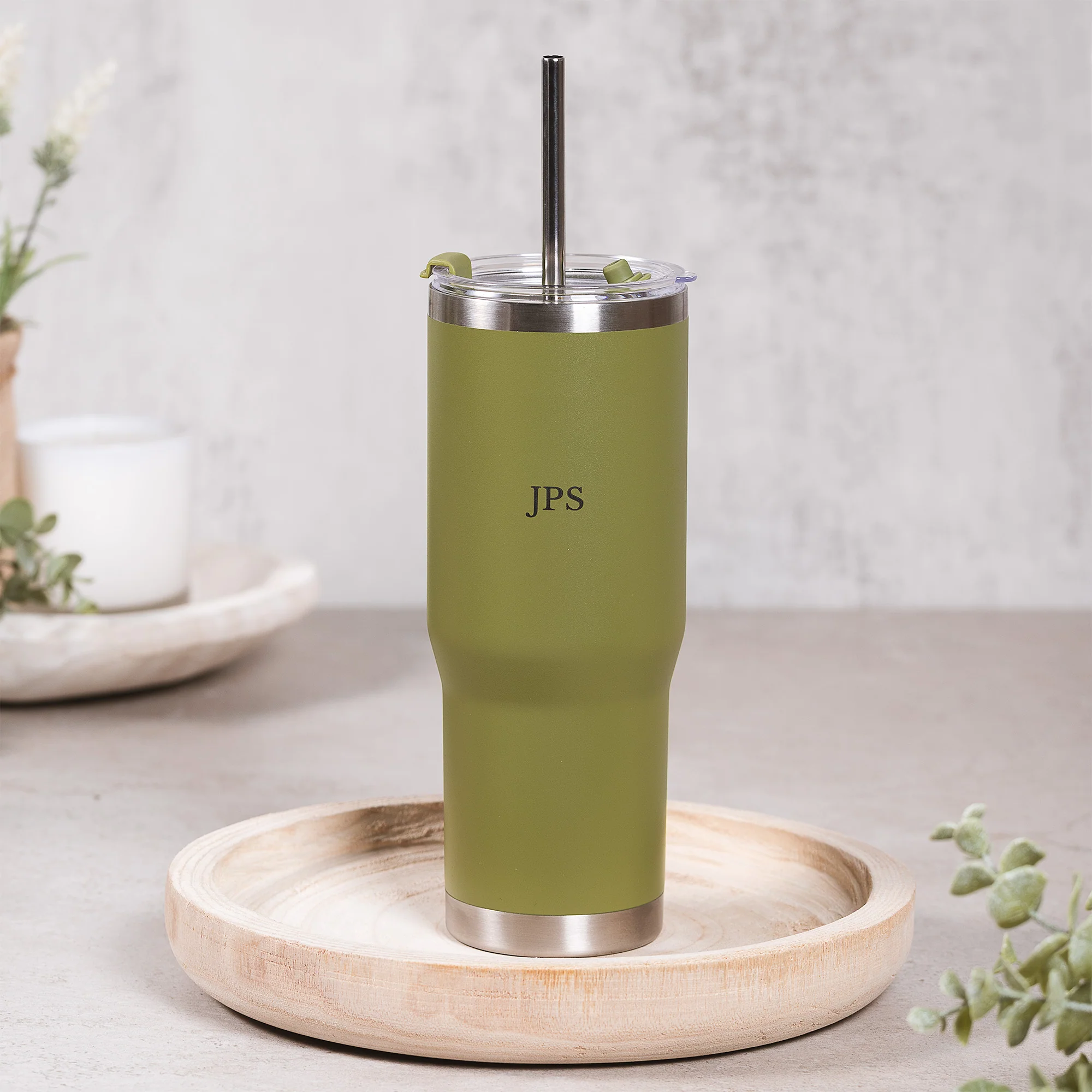 Green St. Francis Stainless Steel Tumbler with Straw - Image 5
