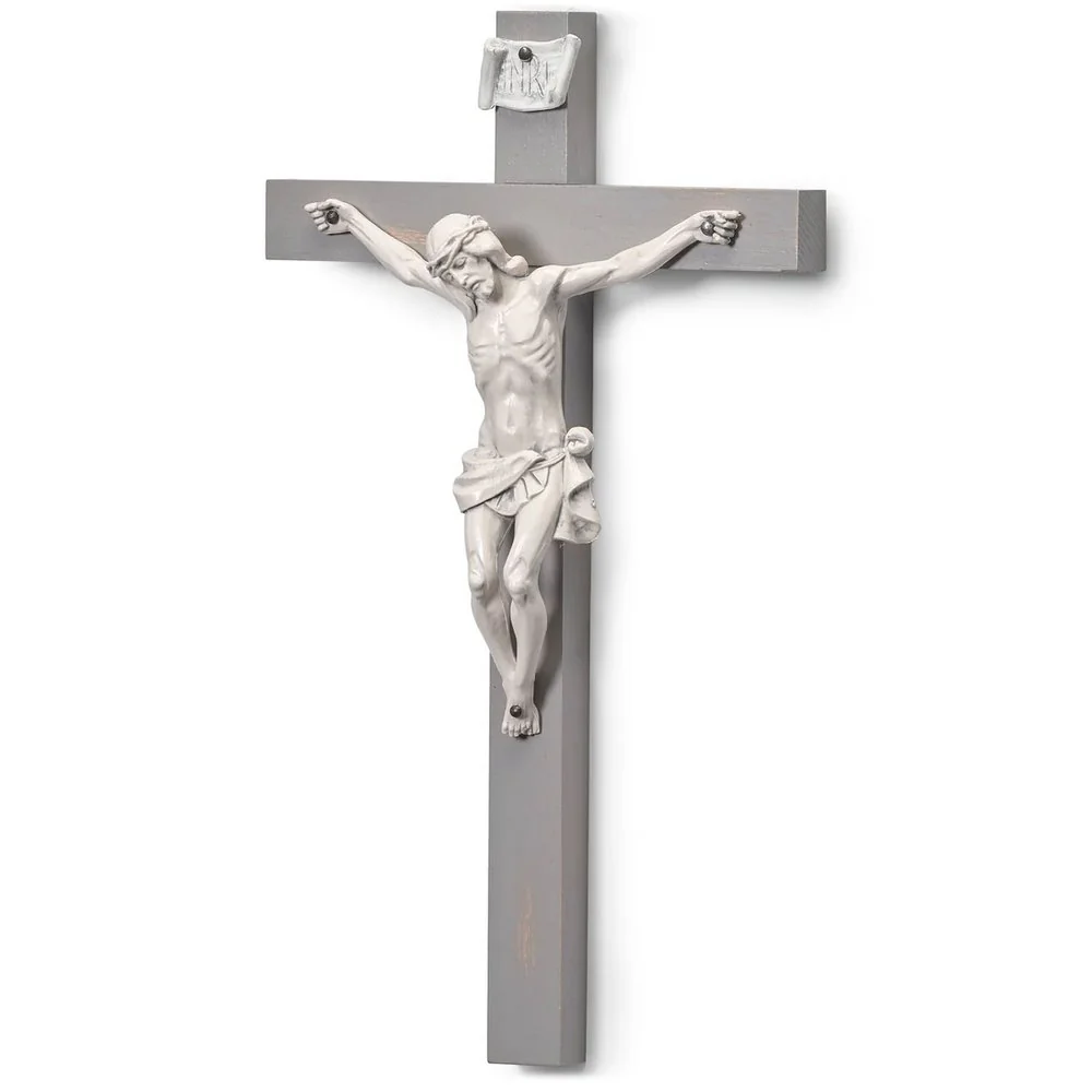 Grey Farmhouse Wall Crucifix - 12" - Image 3