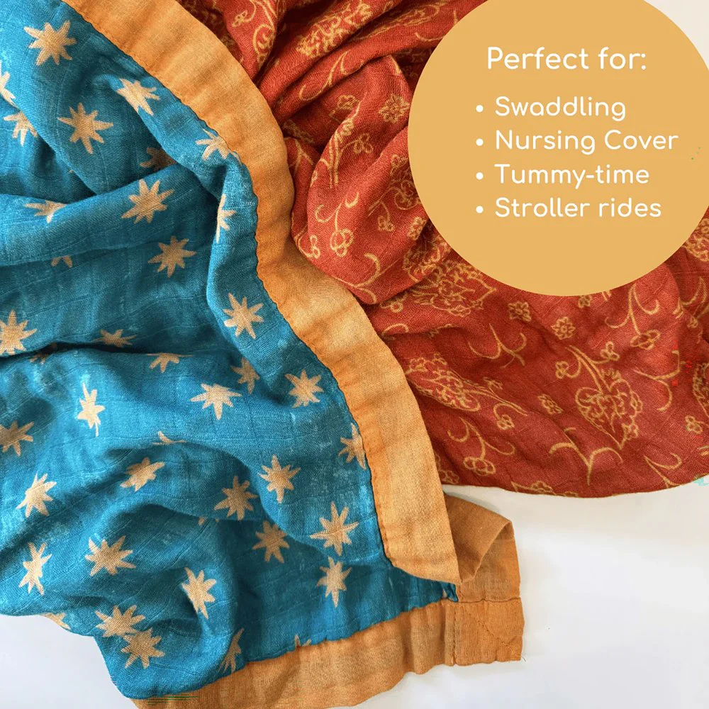 Guadalupe Stars & Mantle Luxury Muslin Kids Blanket - Image 2