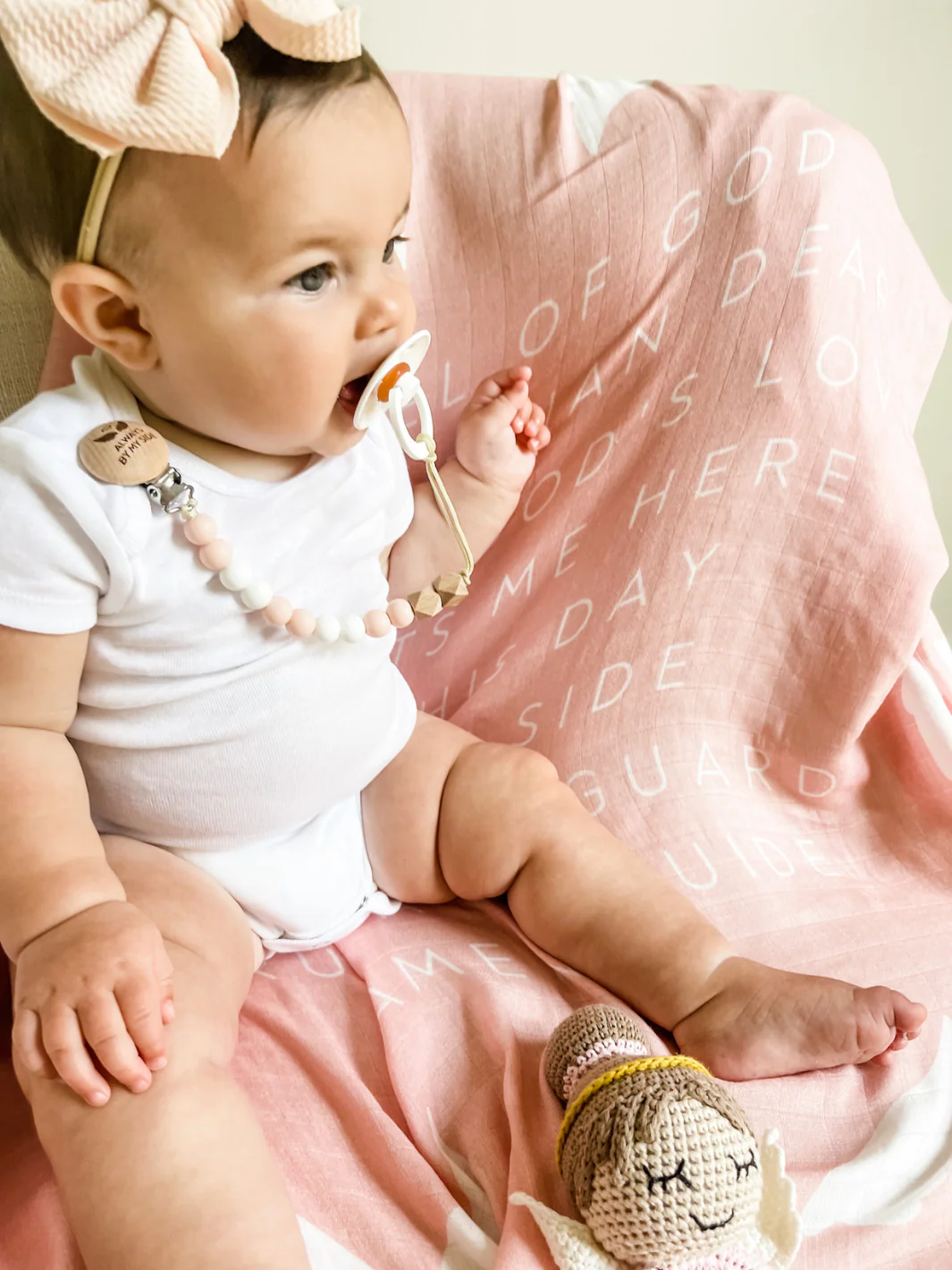 Guardian Angel Baby Swaddle (Pink) - Image 8