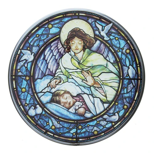 Guardian Angel & Child Stained Glass Art - Boy or Girl - Image 3