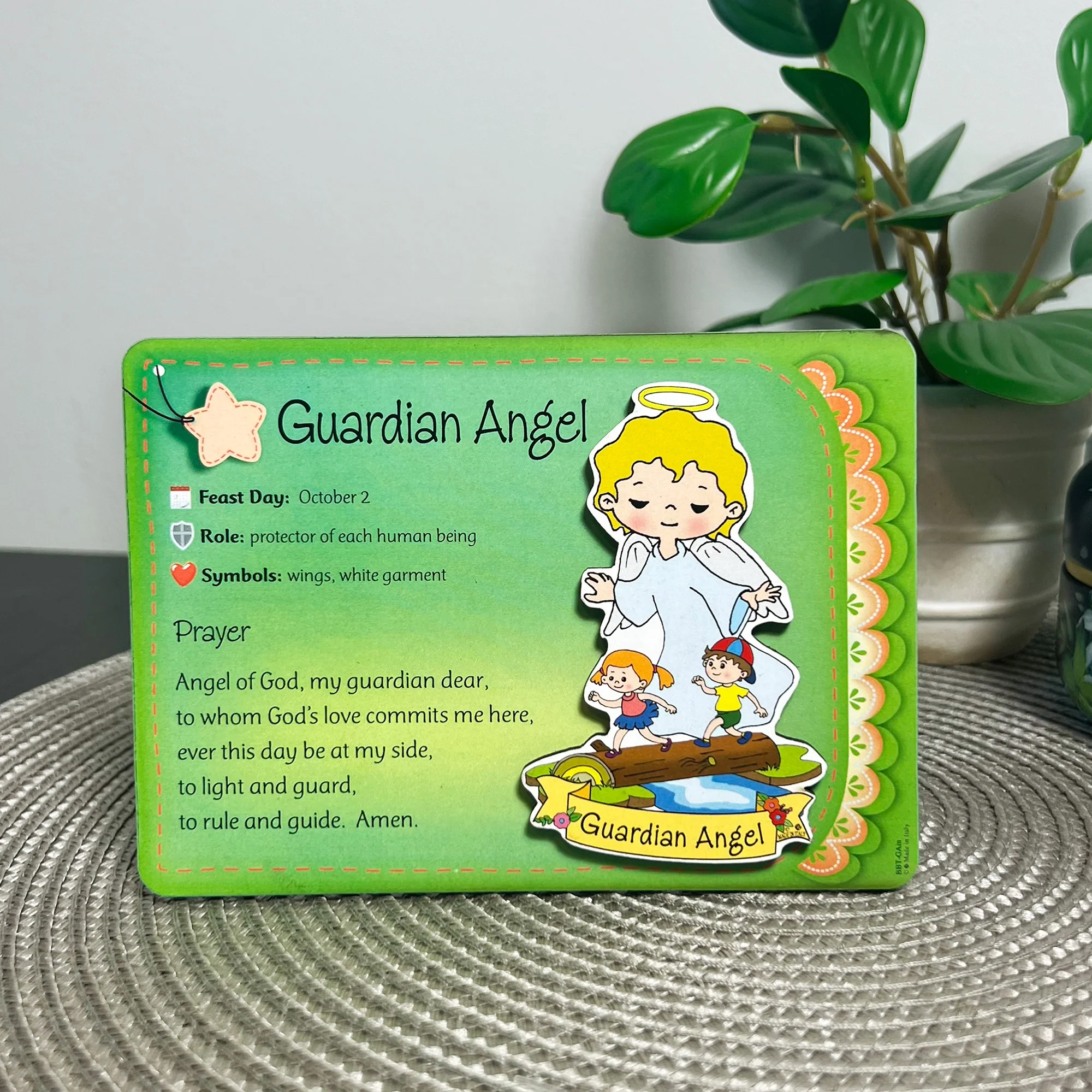 Guardian Angel Children's Plaque - 4" x 5.7" - Image 2