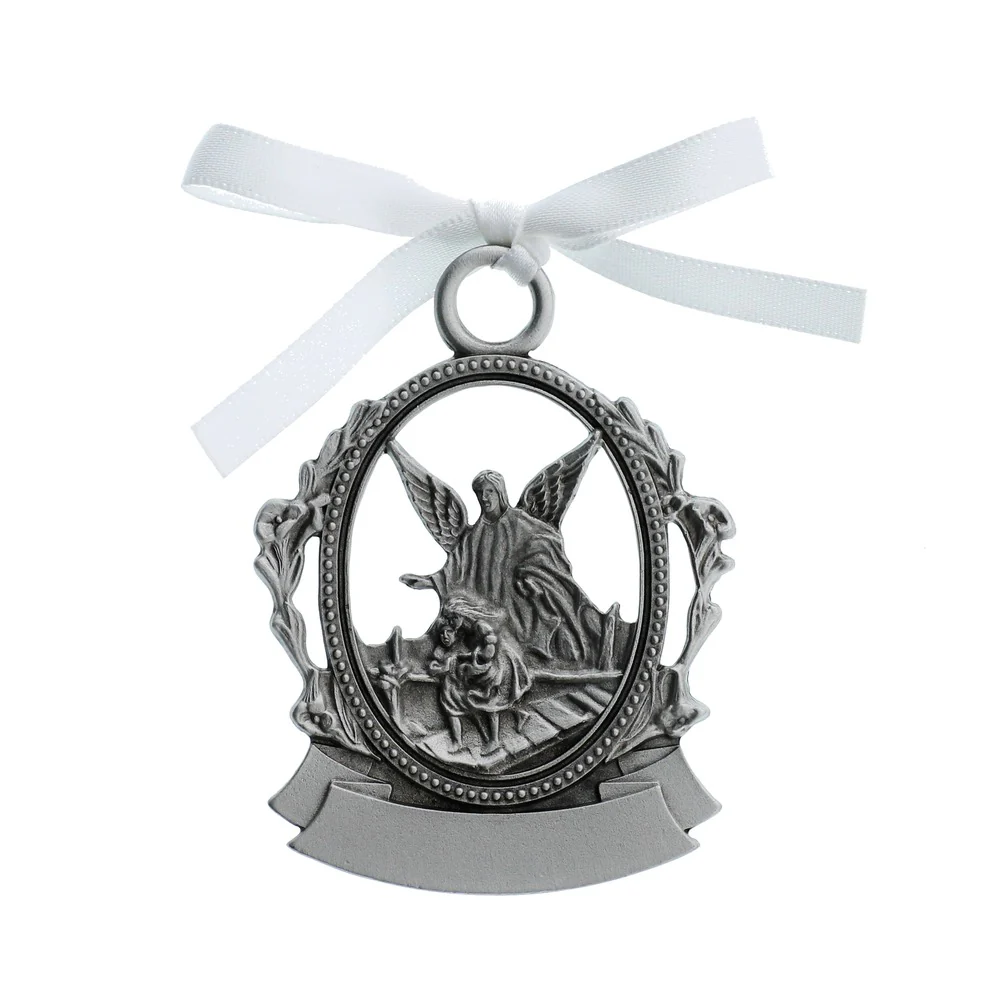 Guardian Angel Crib Medal - Blue Ribbon - Image 2