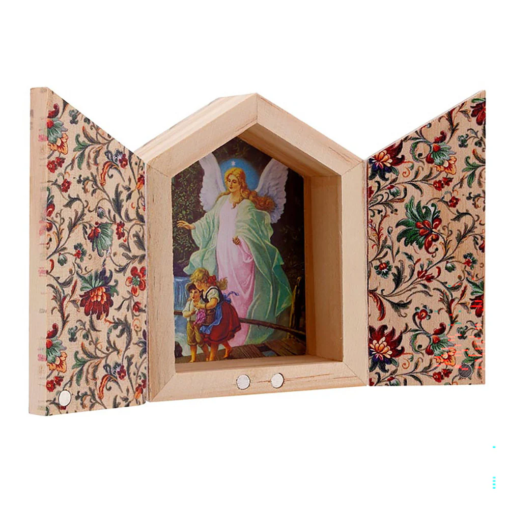 Guardian Angel Miniature Wooden Triptych - Image 3