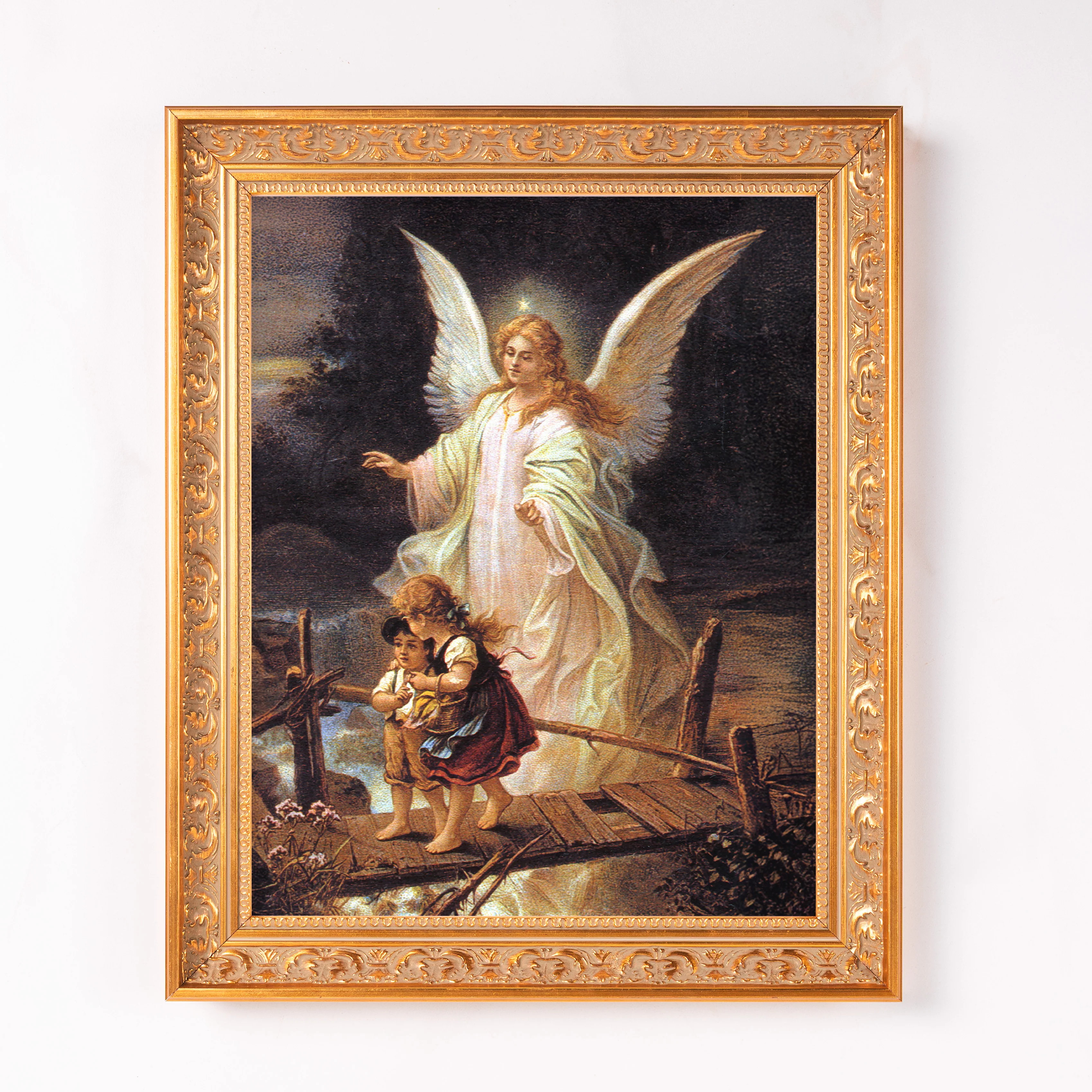 Guardian Angel on the Perilous Bridge Framed Canvas - Sacred Classics Collection - Image 2