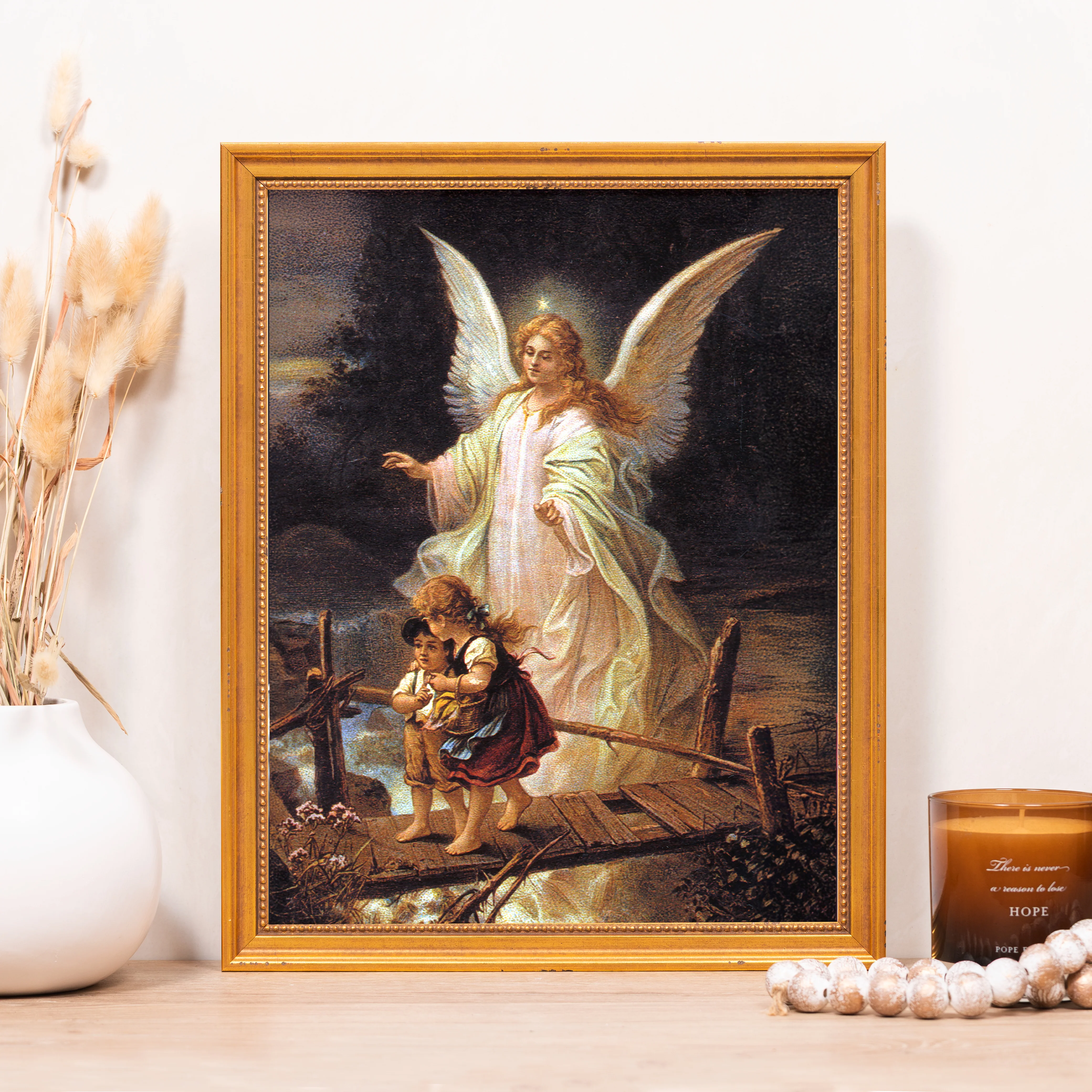 Guardian Angel on the Perilous Bridge Framed Canvas - Sacred Classics Collection - Image 4