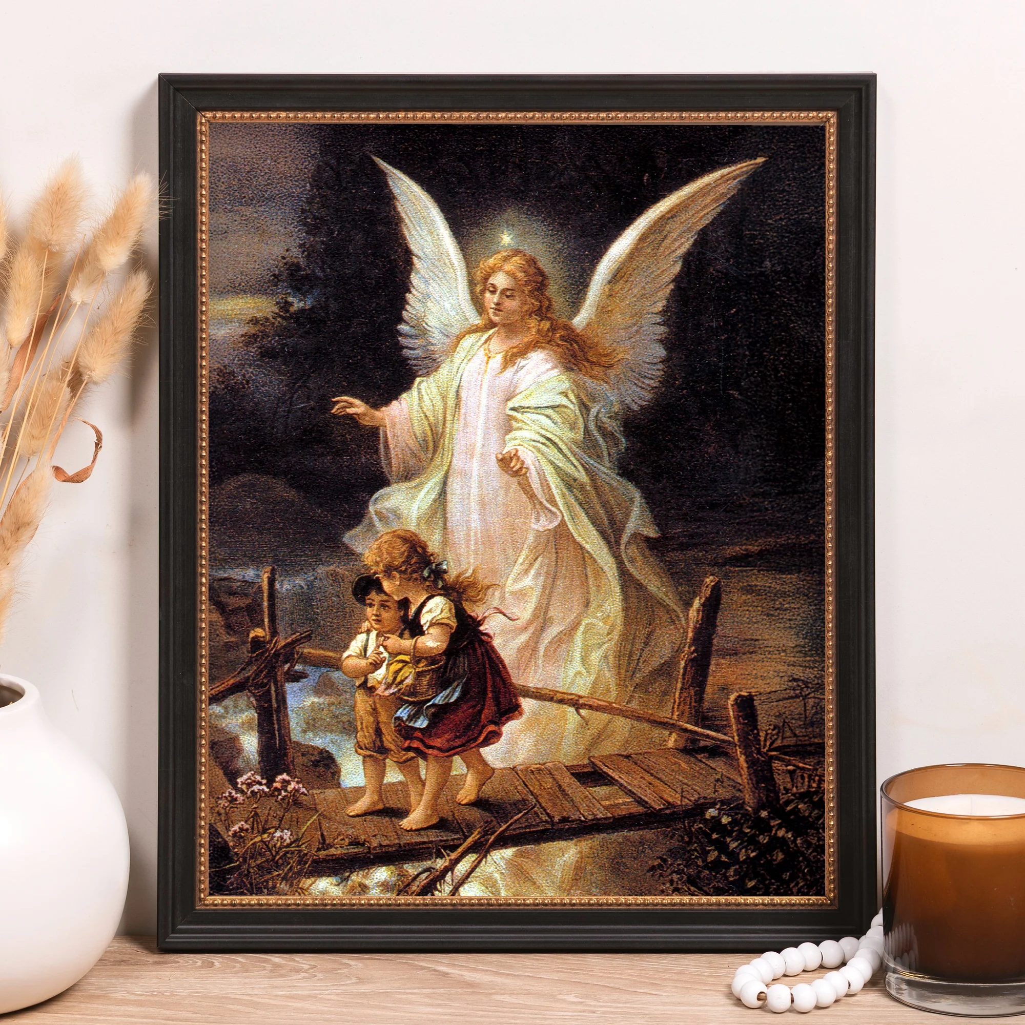Guardian Angel on the Perilous Bridge Framed Canvas - Sacred Classics Collection - Image 6