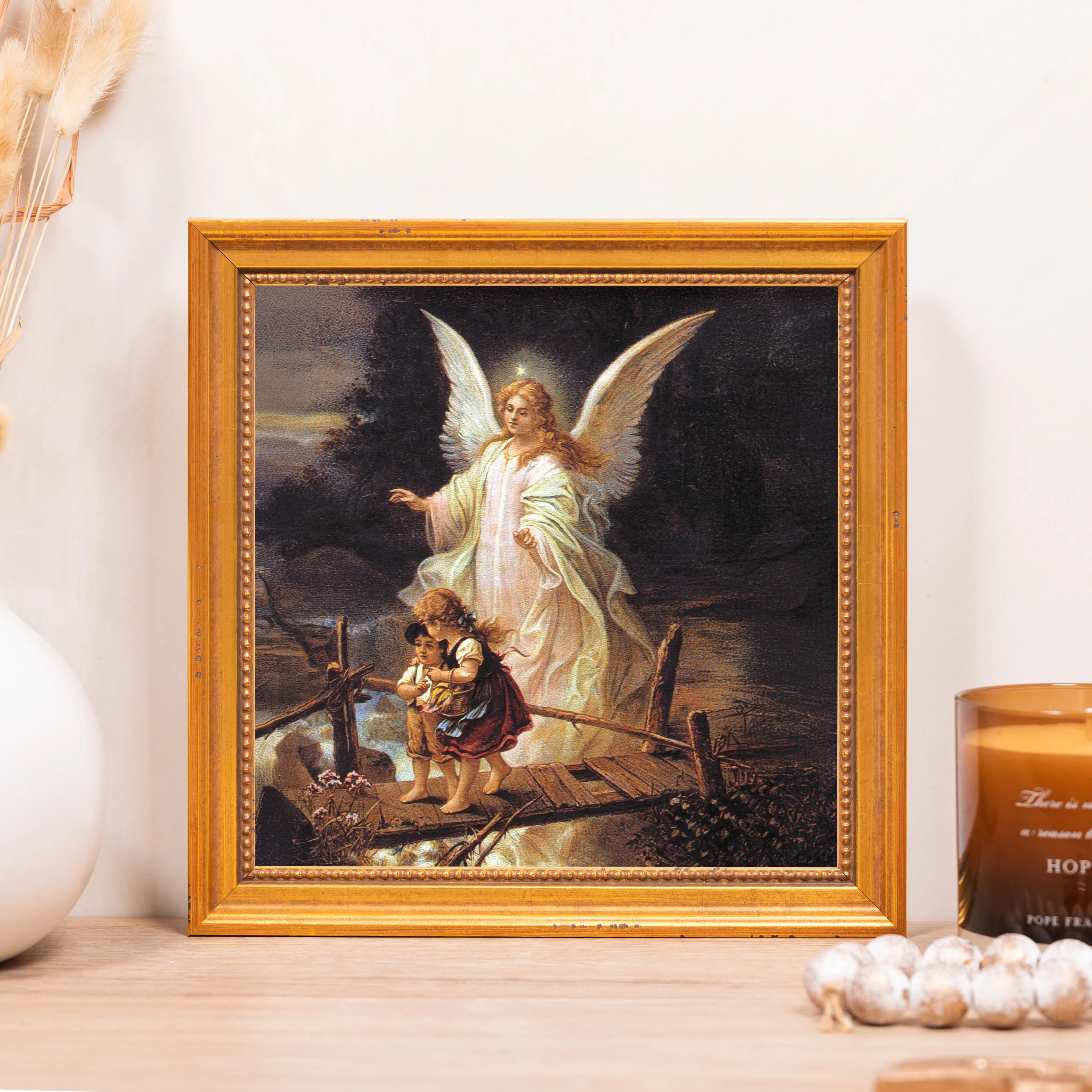 Guardian Angel on the Perilous Bridge Framed Canvas - Sacred Mini Collection - Image 4