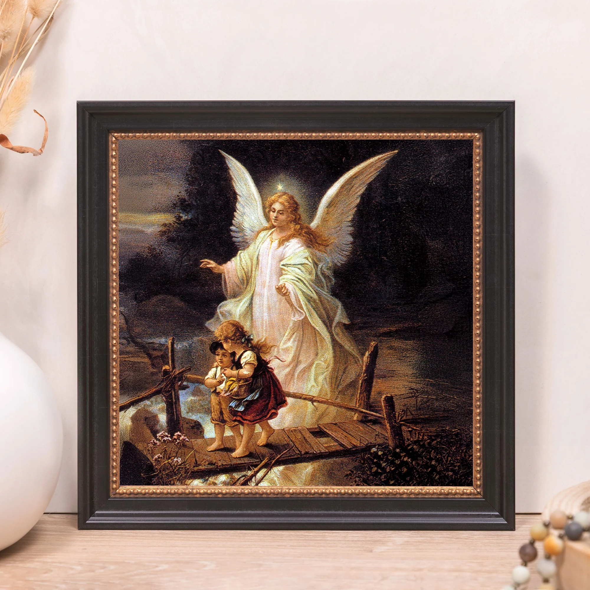 Guardian Angel on the Perilous Bridge Framed Canvas - Sacred Mini Collection - Image 8