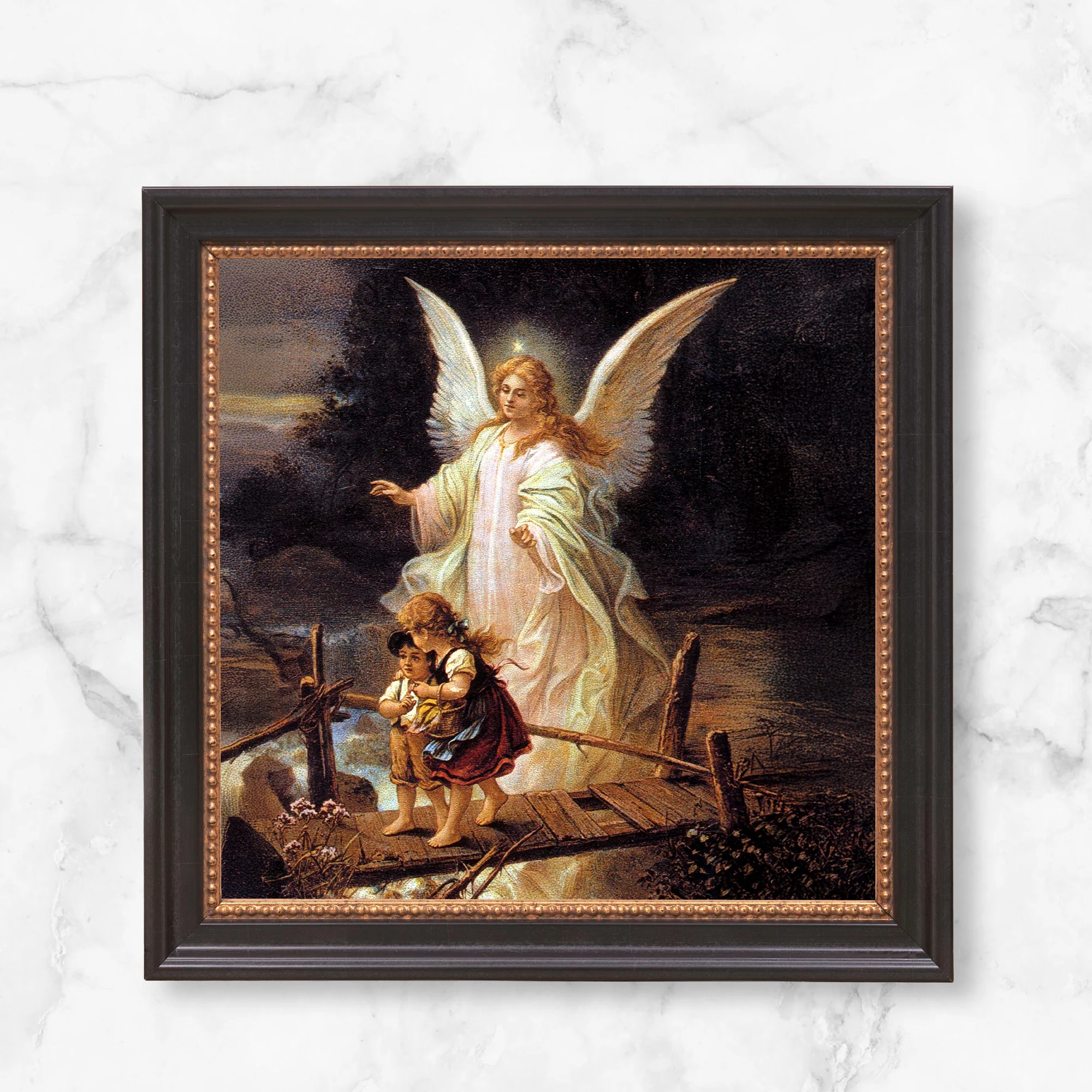 Guardian Angel on the Perilous Bridge Framed Canvas - Sacred Mini Collection - Image 9