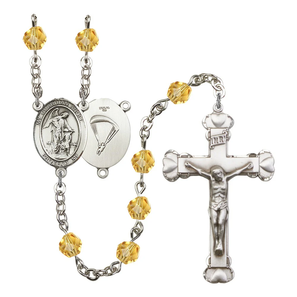 Guardian Angel/Paratrooper Yellow November Rosary 6mm