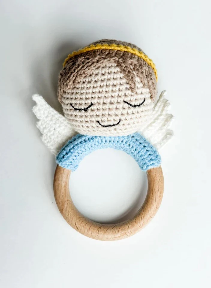 Guardian Angel Rattle - Pink or Blue - Image 3