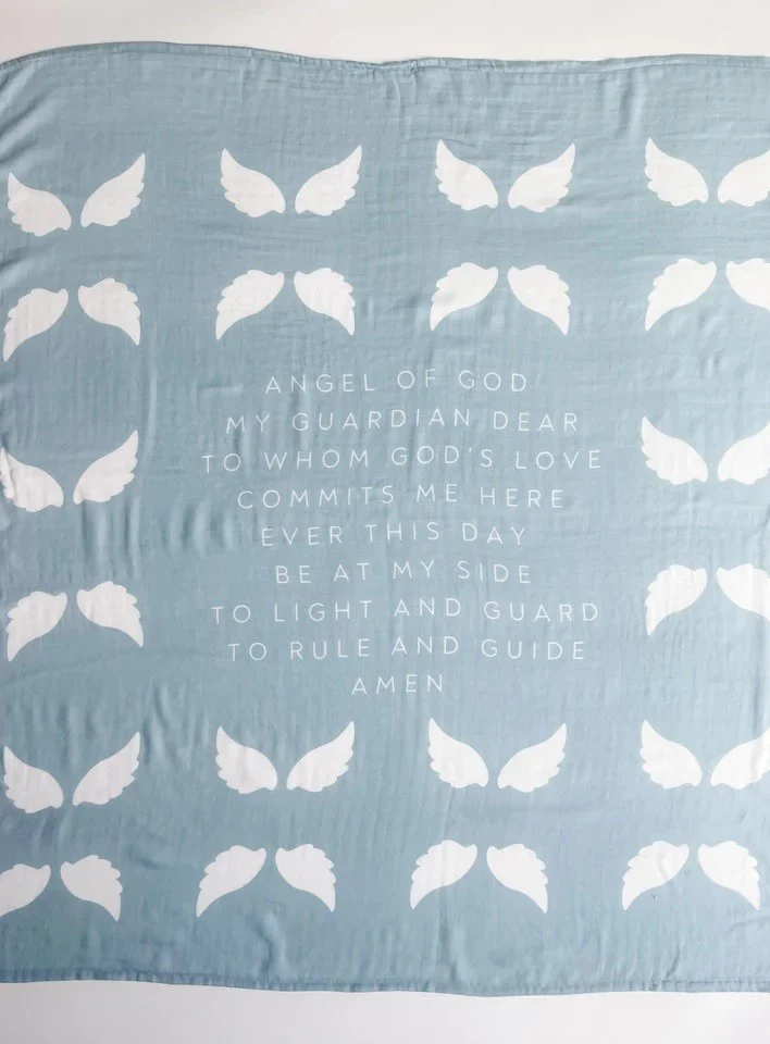 Guardian Angel Swaddle Blanket - Pink or Blue - Image 6