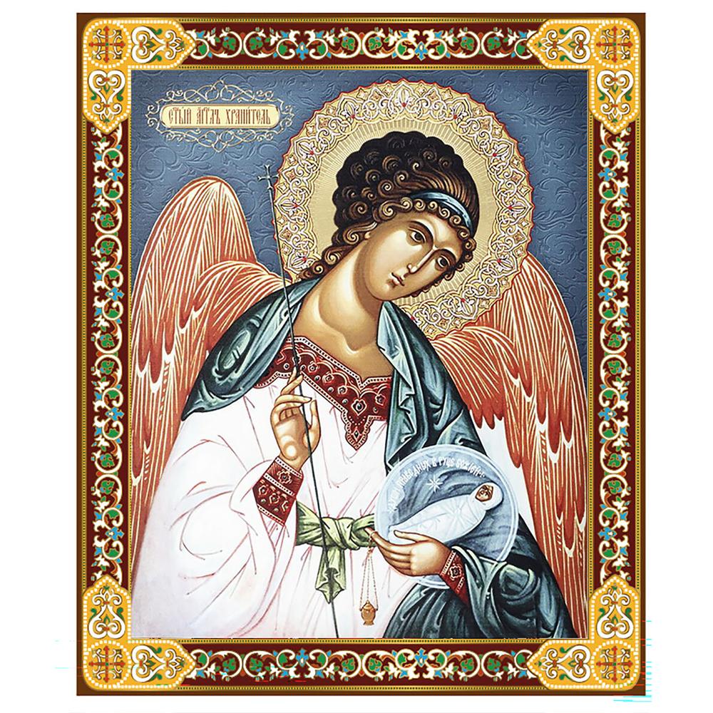 Guardian Angel with Child Gold Foil Icon - 4.75" (H) x 4" (W)
